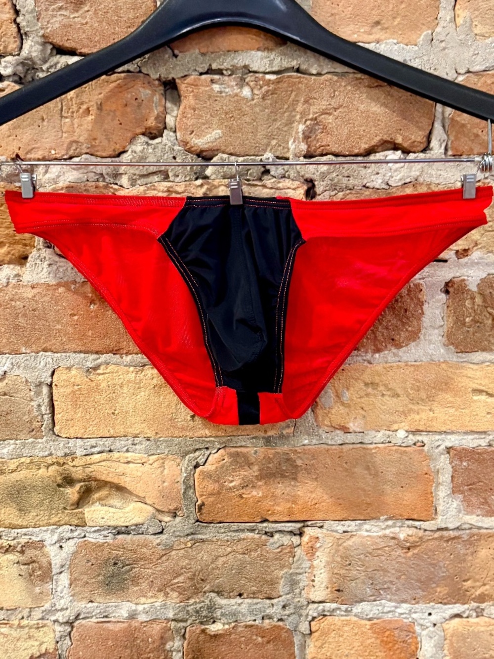 Shein New Mens Red And Black Semi-Sheer Brief Underwear - Picture 2 of 14